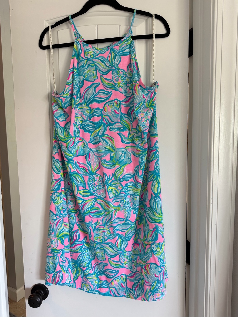 Lilly Pulitzer Pink Aqua Tropical Print Dress